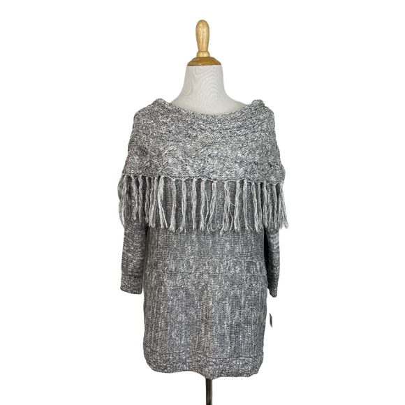 INC GLITZ Off Shoulder Fringe Sweater XL - Picture 1 of 5